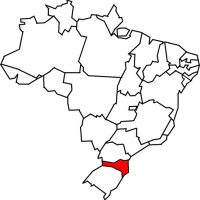 Штат Санта-Катарина на карте (Бразилия)