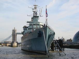 Легкий крейсер Белфаст в Лондоне