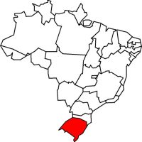 Штат Риу-Гранди-ду-Сул на карте (Бразилия)