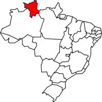 Штат Рорайма на карте (Бразилия)