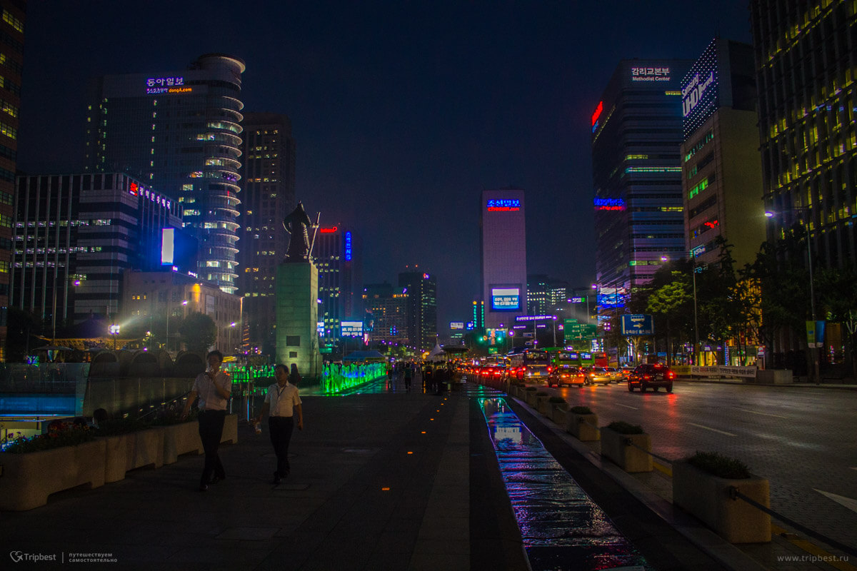 Вид на ночной Сеул