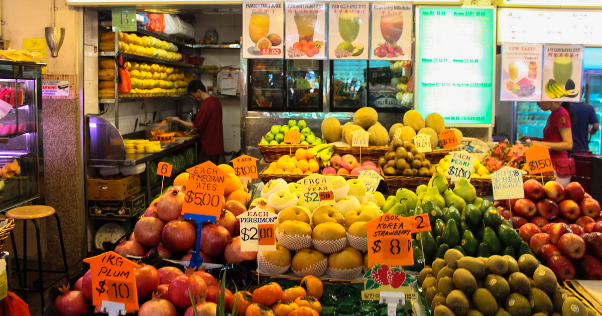 Цена на фрукты в Сингапуре